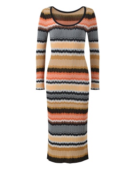 Wave patterns fashion mixed colors autumn and winter dress