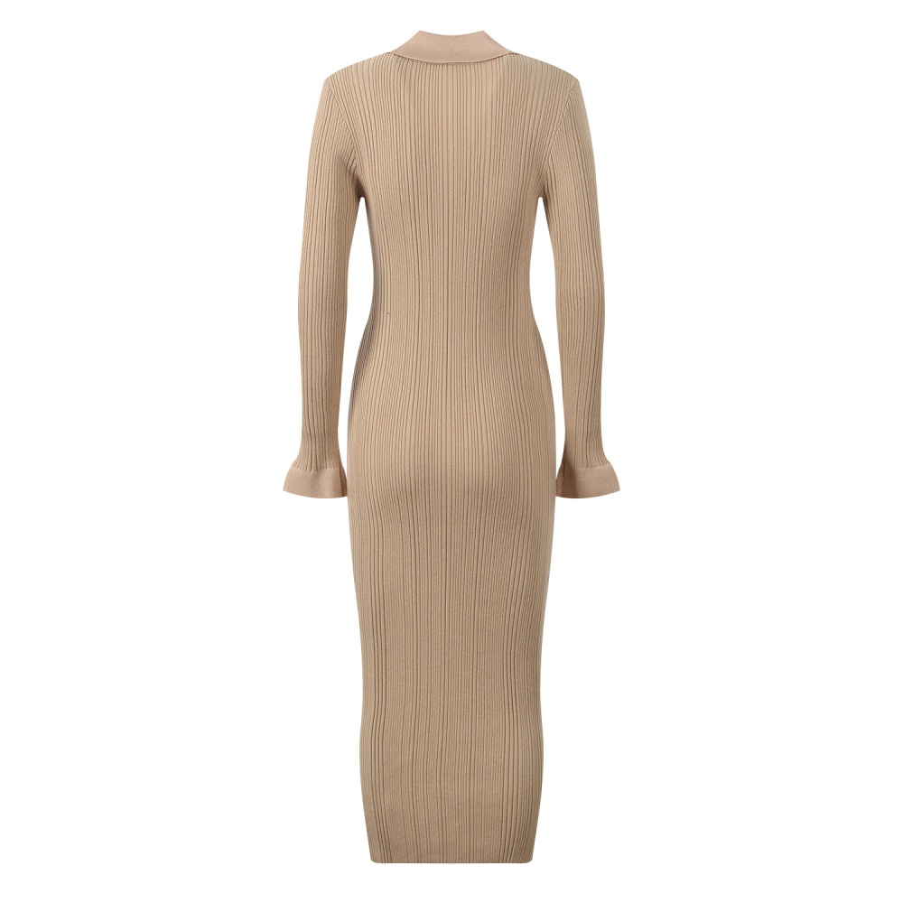 Single-breasted fashion elasticity autumn and winter dress