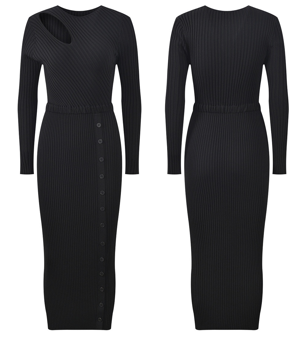 Fashion knitted slim hollow elegant temperament dress