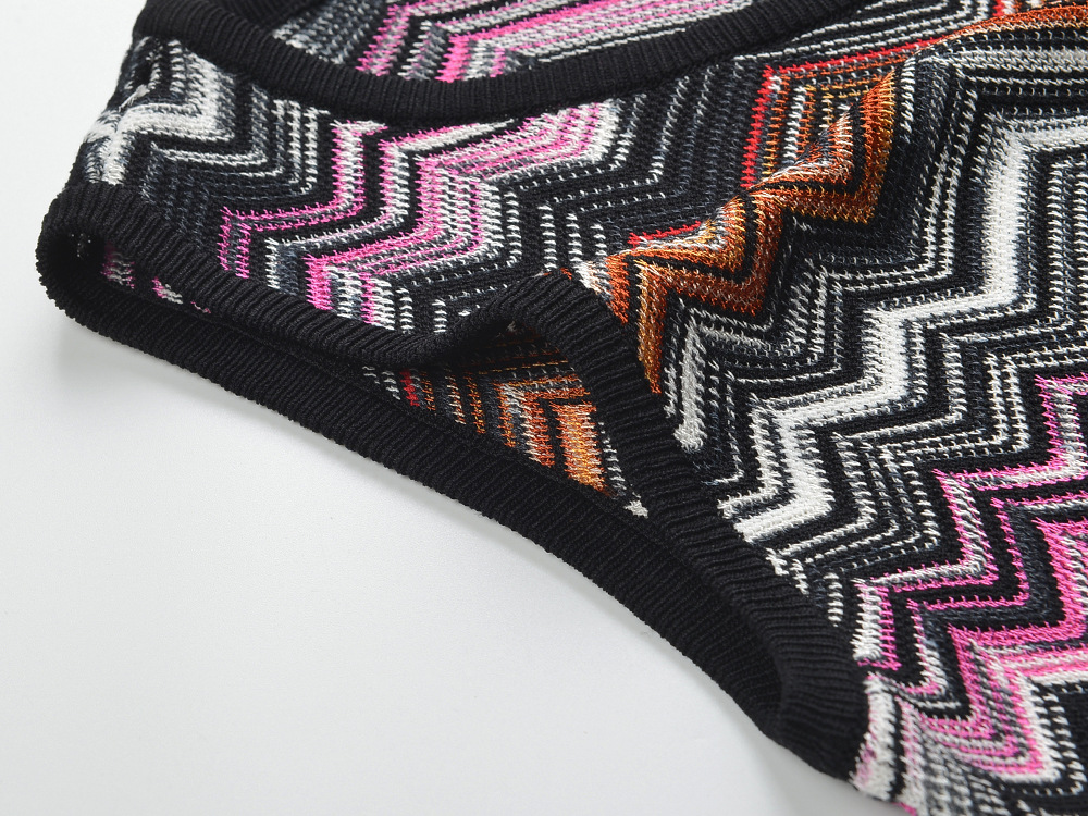 Elegant sleeveless wave patterns fashion dress