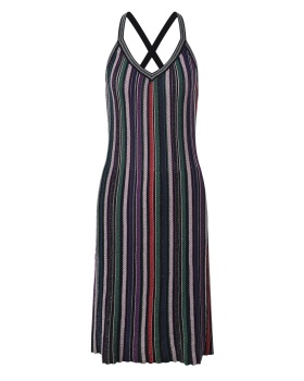 Temperament V-neck mixed colors sling dress