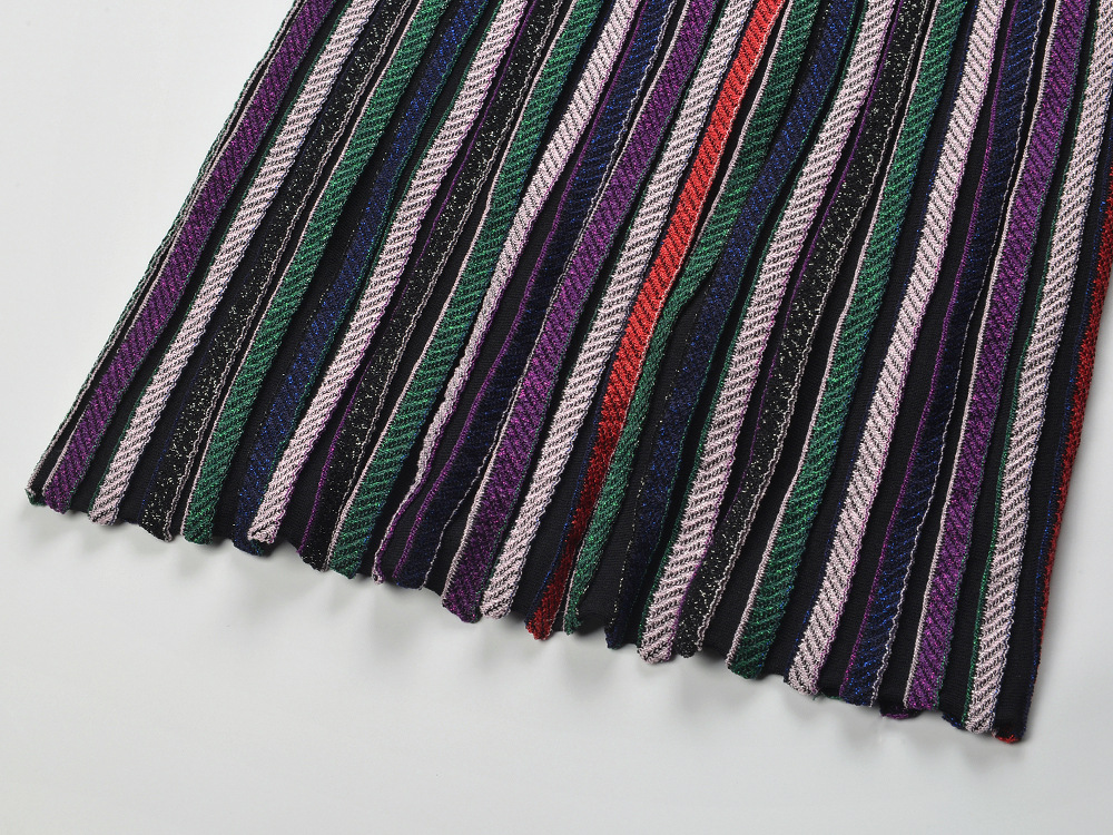 Temperament V-neck mixed colors sling dress