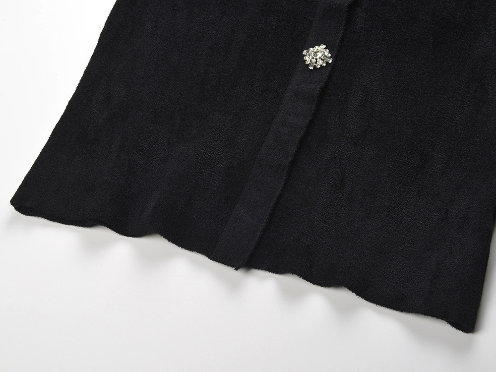 Black diamond belt temperament lace dress