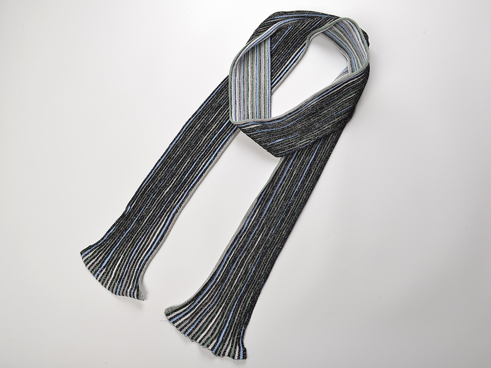 Mixed colors sweater vertical bars wide leg pants a set