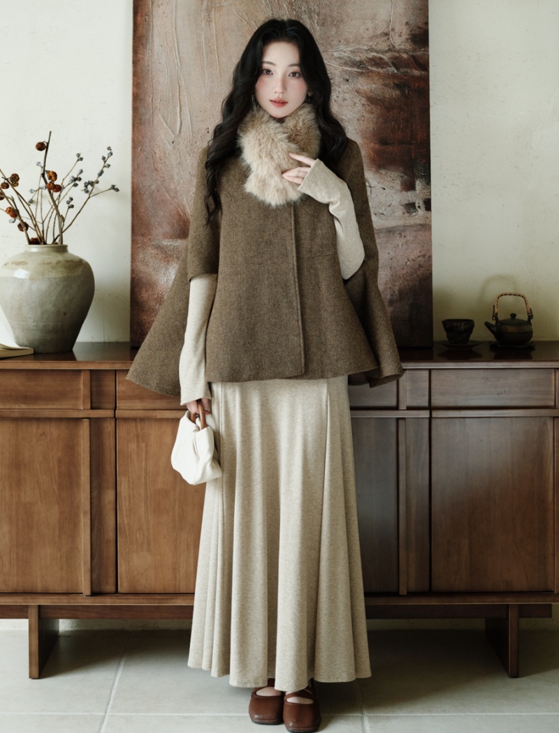 Niche brown coat autumn cloak