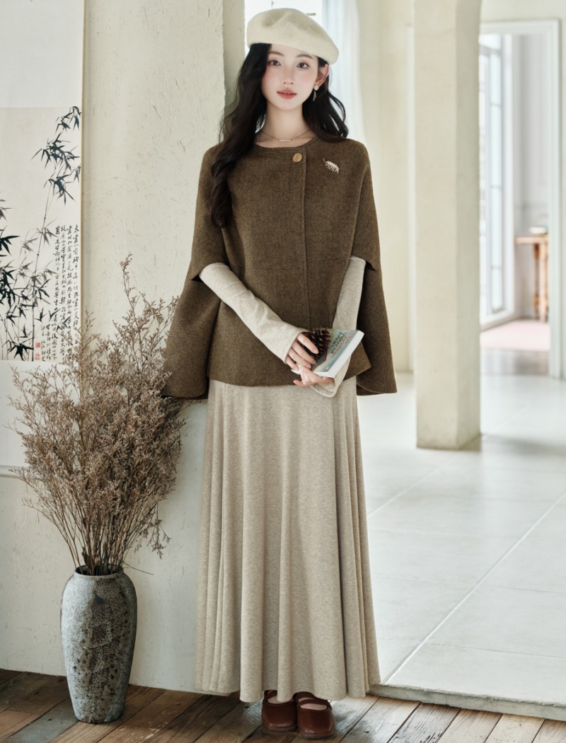 Niche brown coat autumn cloak