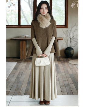 Autumn niche coat knitted cloak 2pcs set for women