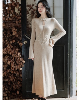 Chinese style cstand collar fashion temperament long dress