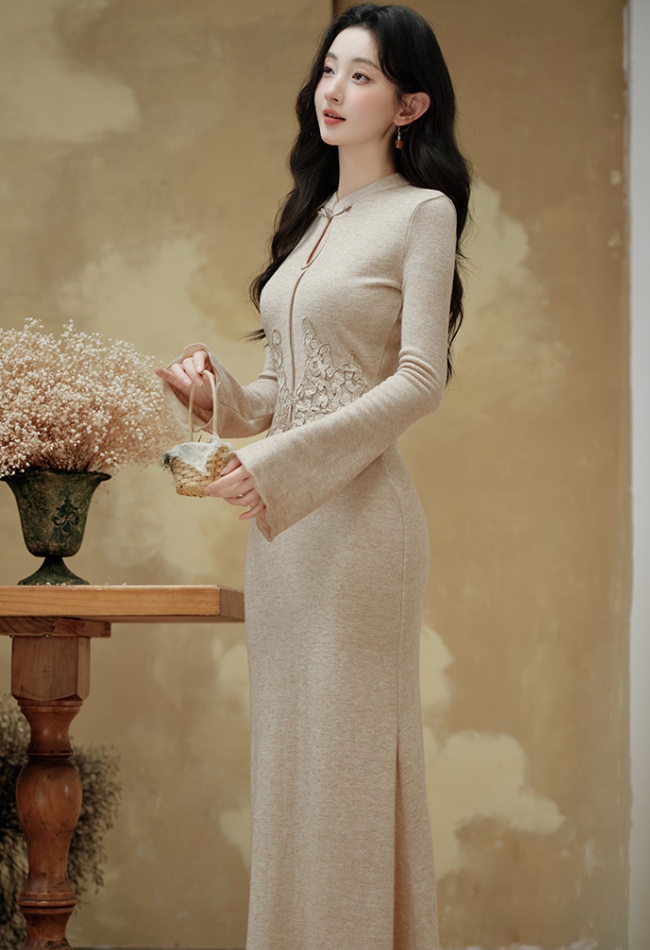 Chinese style cstand collar fashion temperament long dress