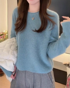 All-match slim sweater round neck large yard tops for women