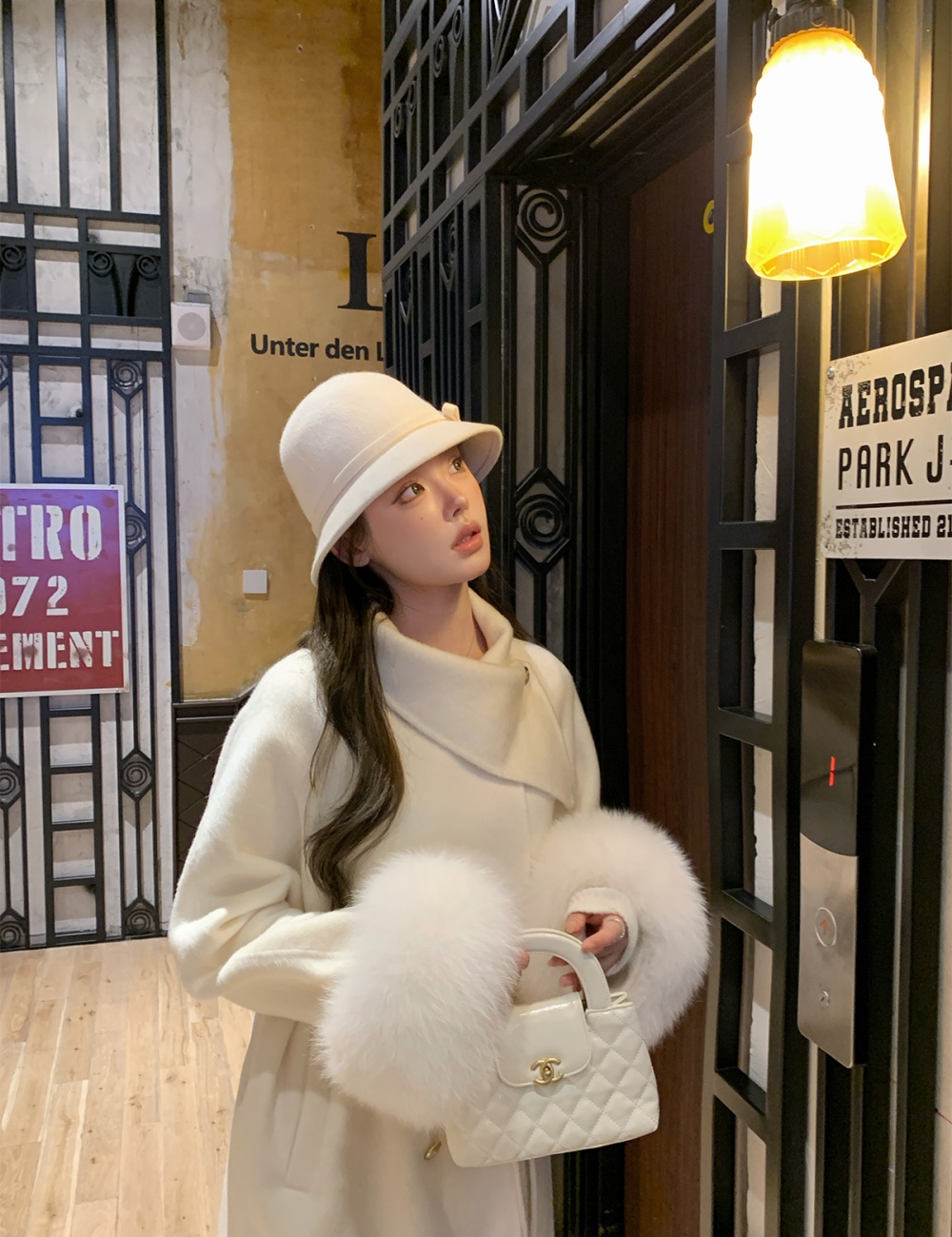Cashmere cuff cloak winter scarf woolen coat for women