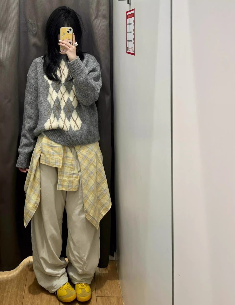 Long sleeve retro tops quilted loose sweater