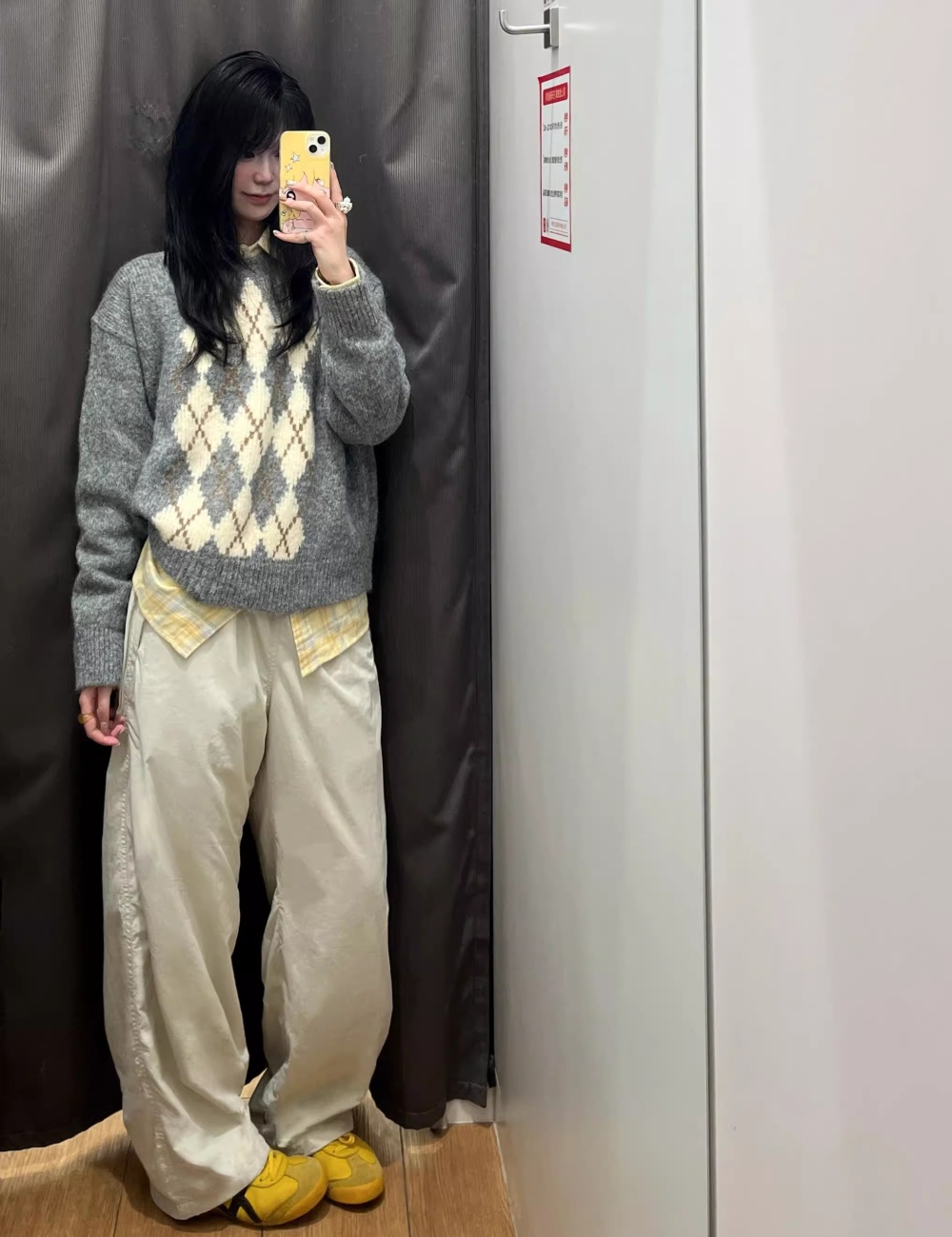 Long sleeve retro tops quilted loose sweater