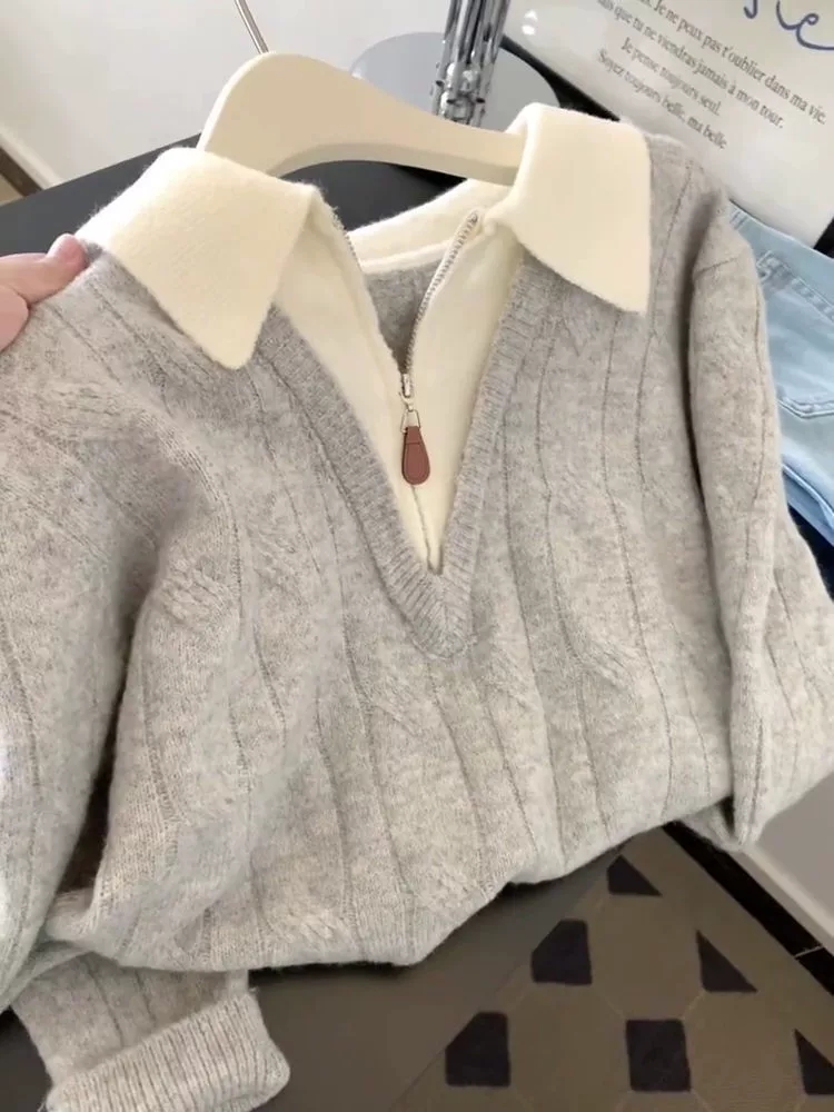 Half zip sweater wears outside tops for women