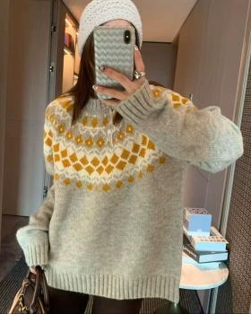 Jacquard Korean style christmas pullover thick sweater