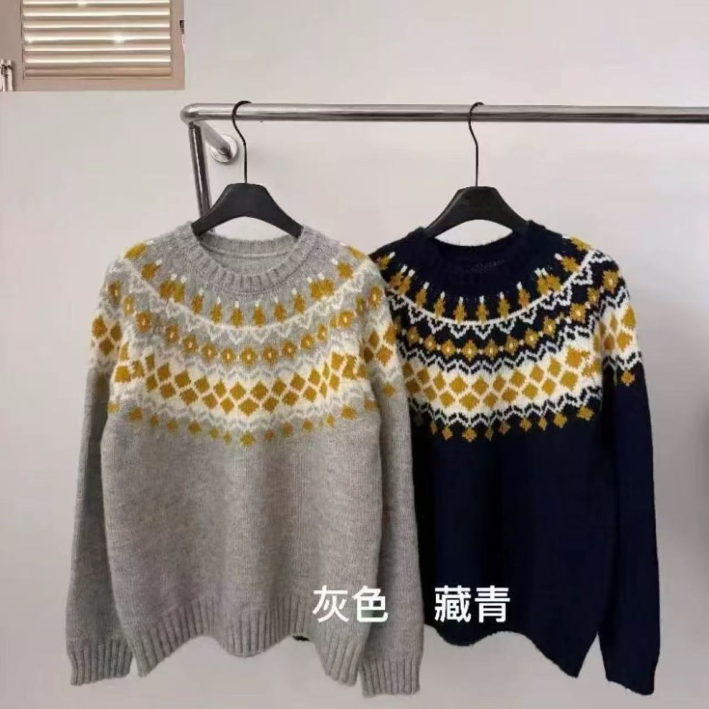 Jacquard Korean style christmas pullover thick sweater