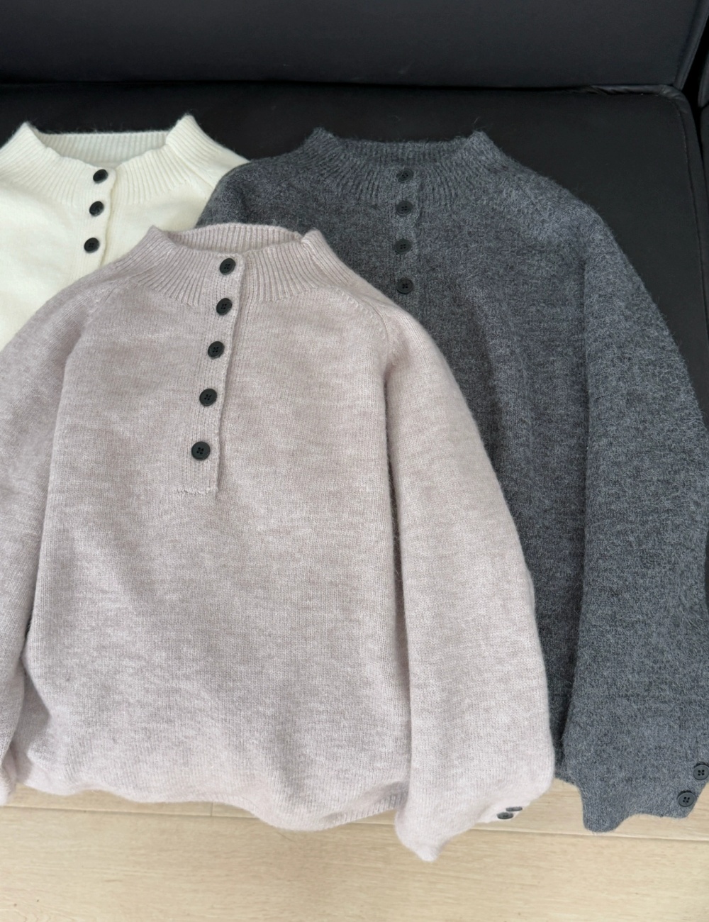 All-match autumn and winter sweater many buckle loose tops