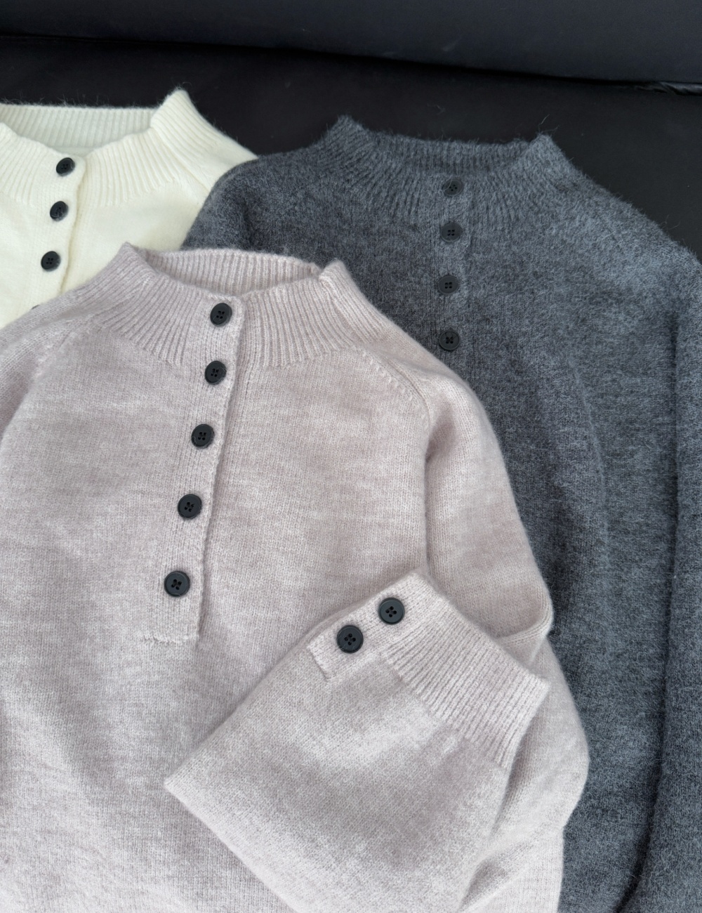 All-match autumn and winter sweater many buckle loose tops