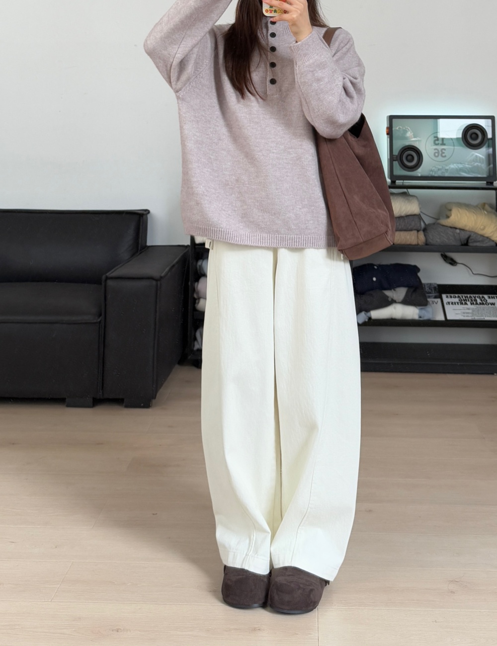 All-match autumn and winter sweater many buckle loose tops