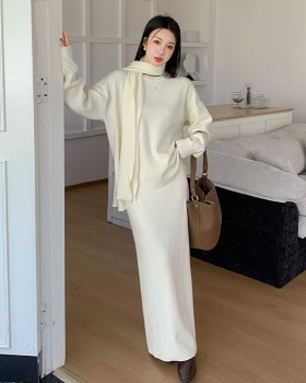 Loose lazy sweater inside the ride scarves 3pcs set