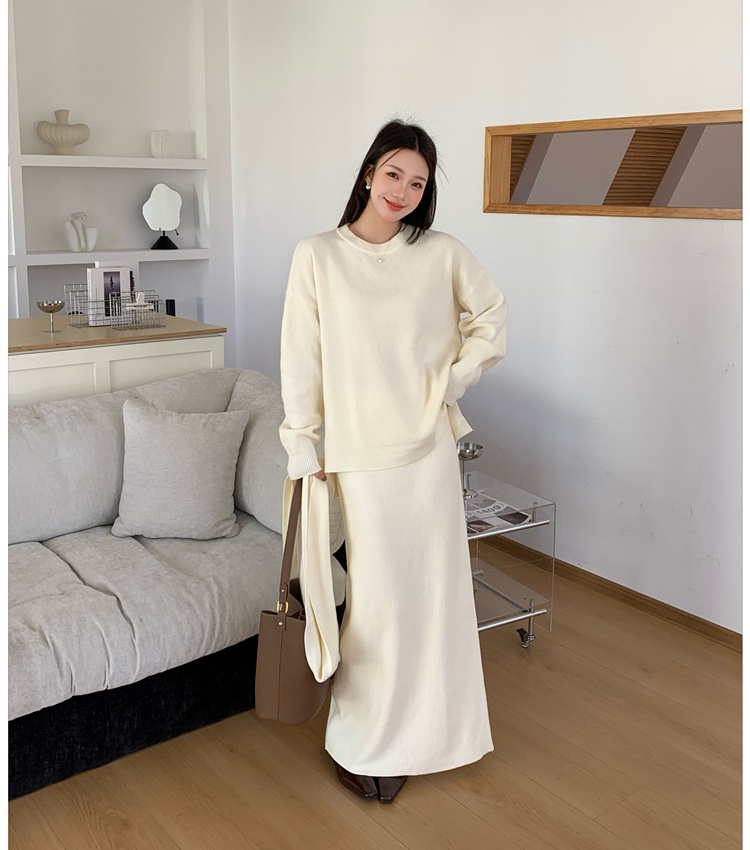 Loose lazy sweater inside the ride scarves 3pcs set