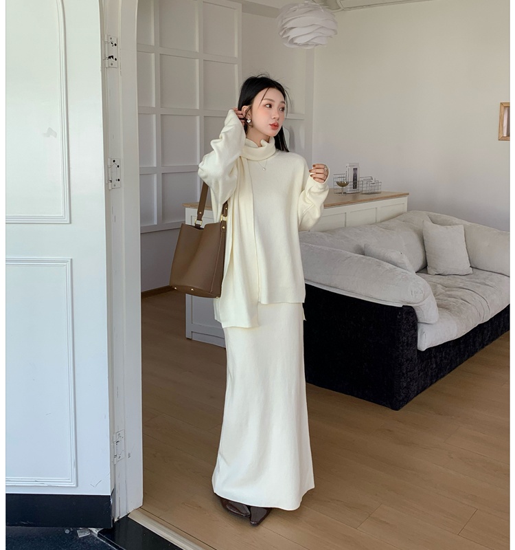 Loose lazy sweater inside the ride scarves 3pcs set