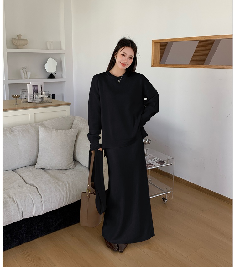 Loose lazy sweater inside the ride scarves 3pcs set