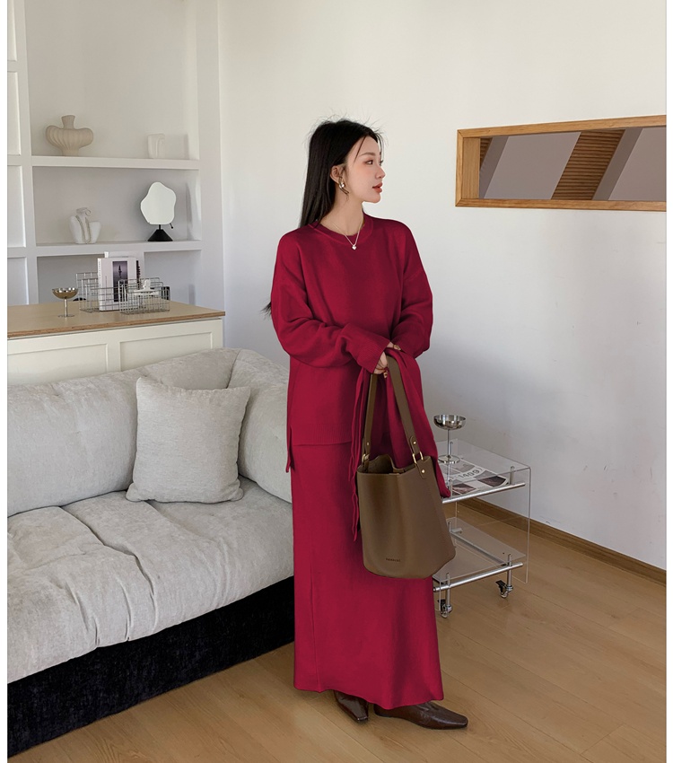 Loose lazy sweater inside the ride scarves 3pcs set