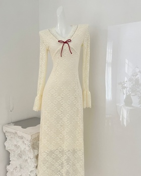 France style winter long dress christmas sweater for women