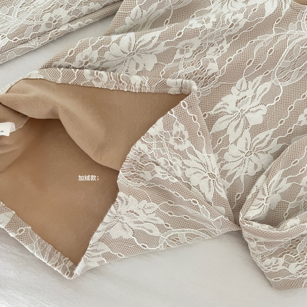 Self heating lace autumn and winter tops for women