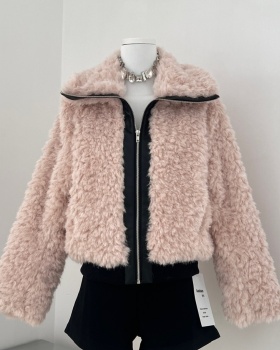 Stitching coat autumn and winter fur coat for women