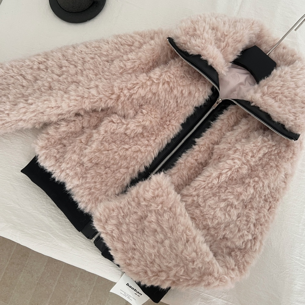 Stitching coat autumn and winter fur coat for women