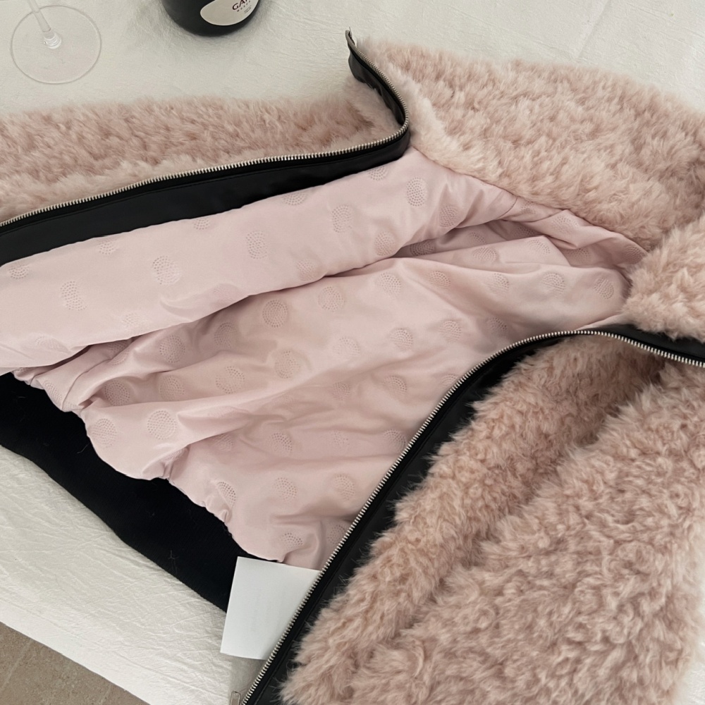 Stitching coat autumn and winter fur coat for women