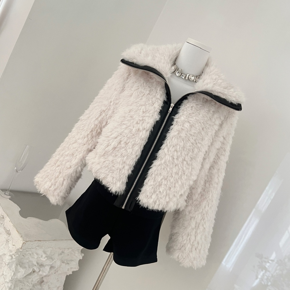 Stitching coat autumn and winter fur coat for women