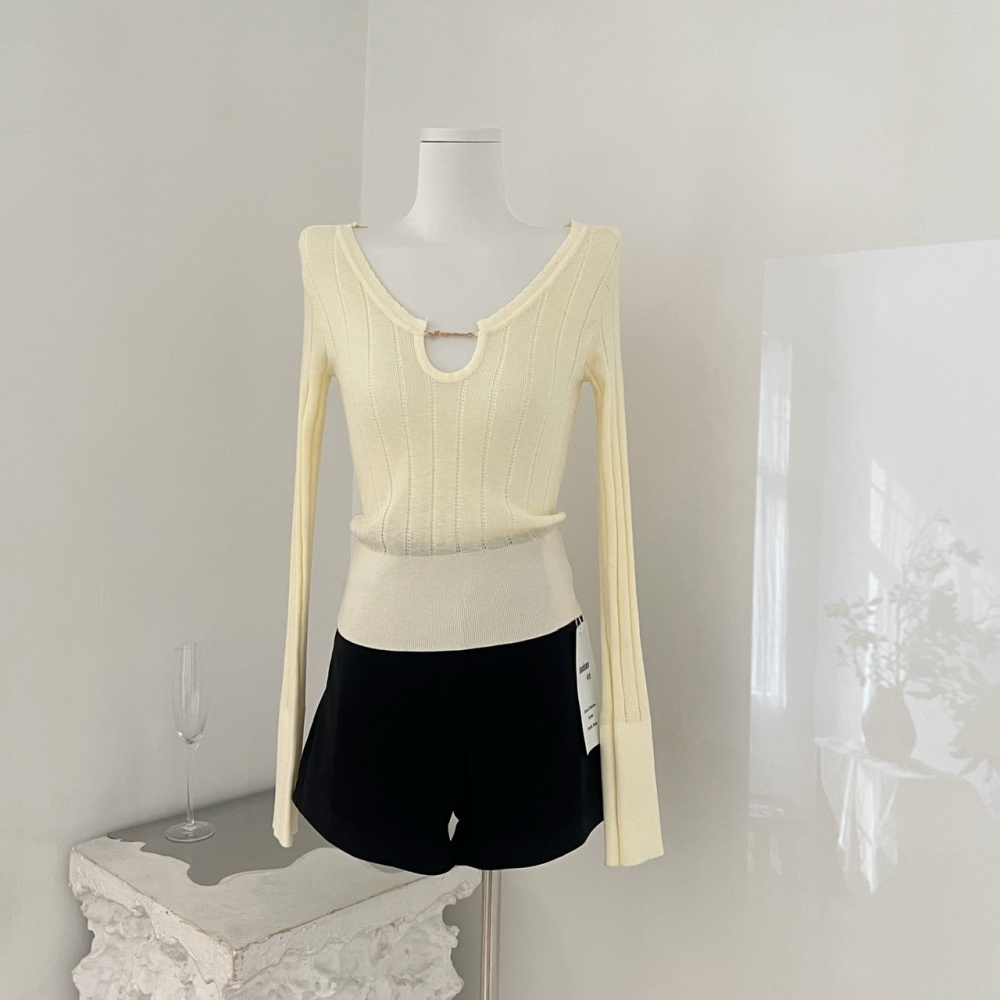 Slim wool tops knitted enticement bottoming shirt for women