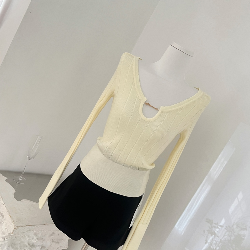 Slim wool tops knitted enticement bottoming shirt for women