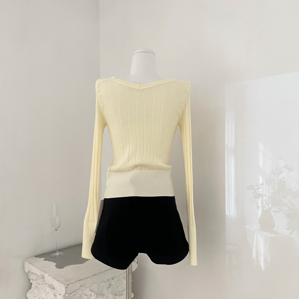 Slim wool tops knitted enticement bottoming shirt for women