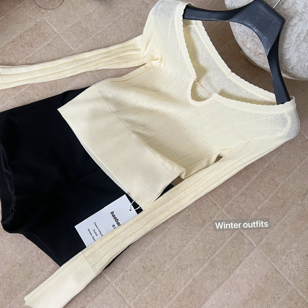 Slim wool tops knitted enticement bottoming shirt for women