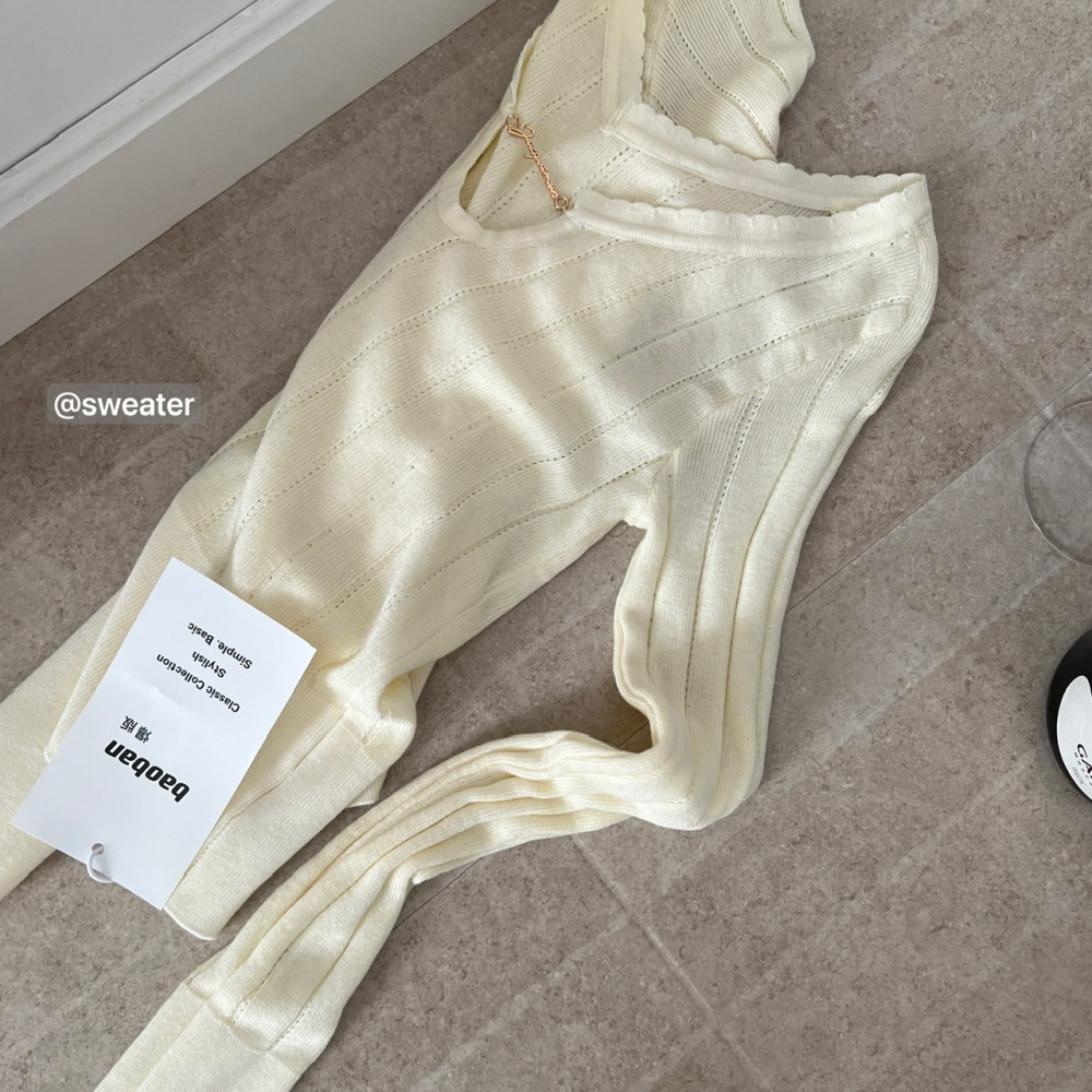 Slim wool tops knitted enticement bottoming shirt for women