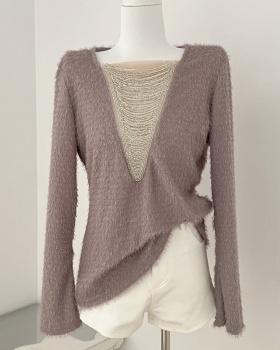 Pink antique silver fashion knitted tops