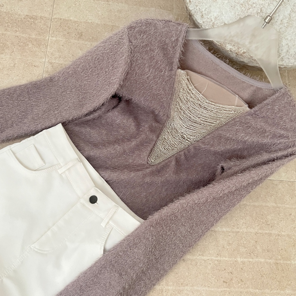 Pink antique silver fashion knitted tops