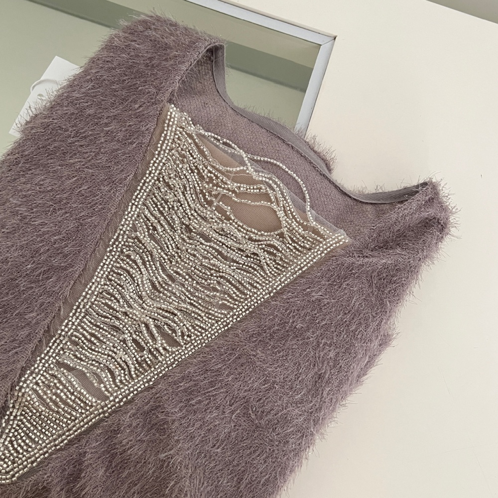 Pink antique silver fashion knitted tops