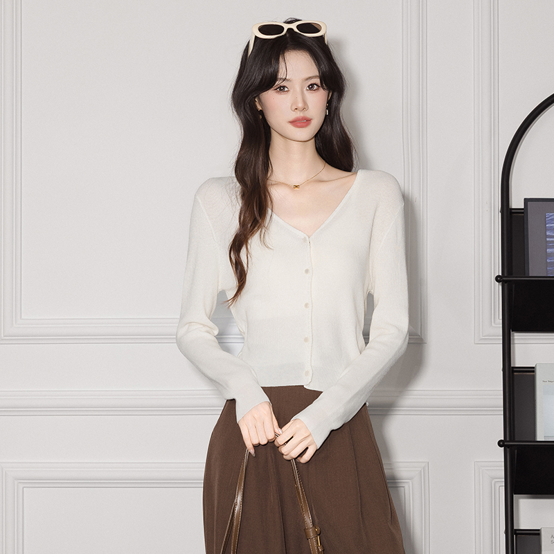 Slim autumn and winter cardigan temperament niche tops