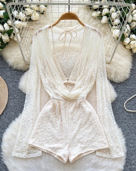 Halter inside the ride jumpsuit splice corset for women