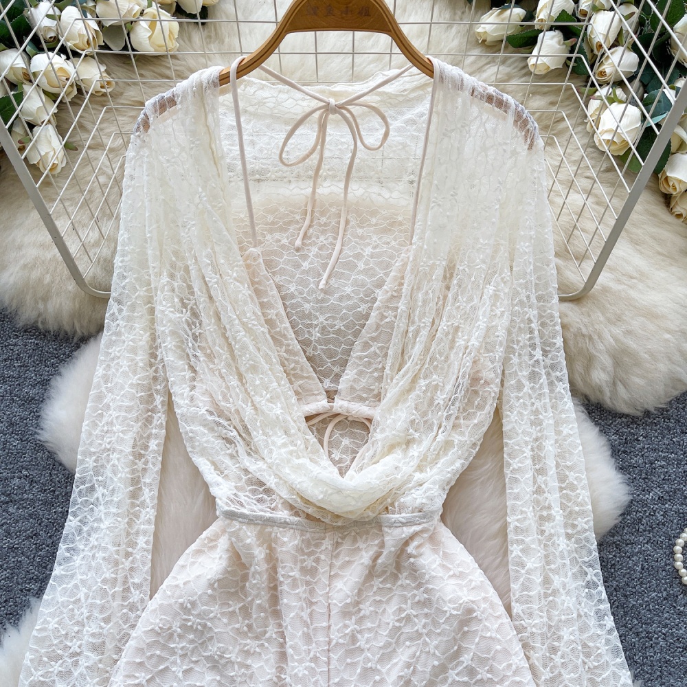 Halter inside the ride jumpsuit splice corset for women