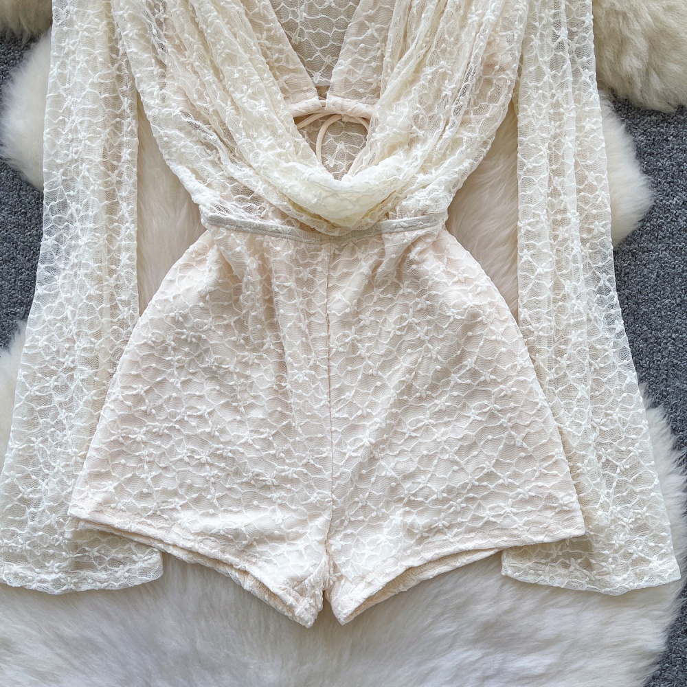 Halter inside the ride jumpsuit splice corset for women