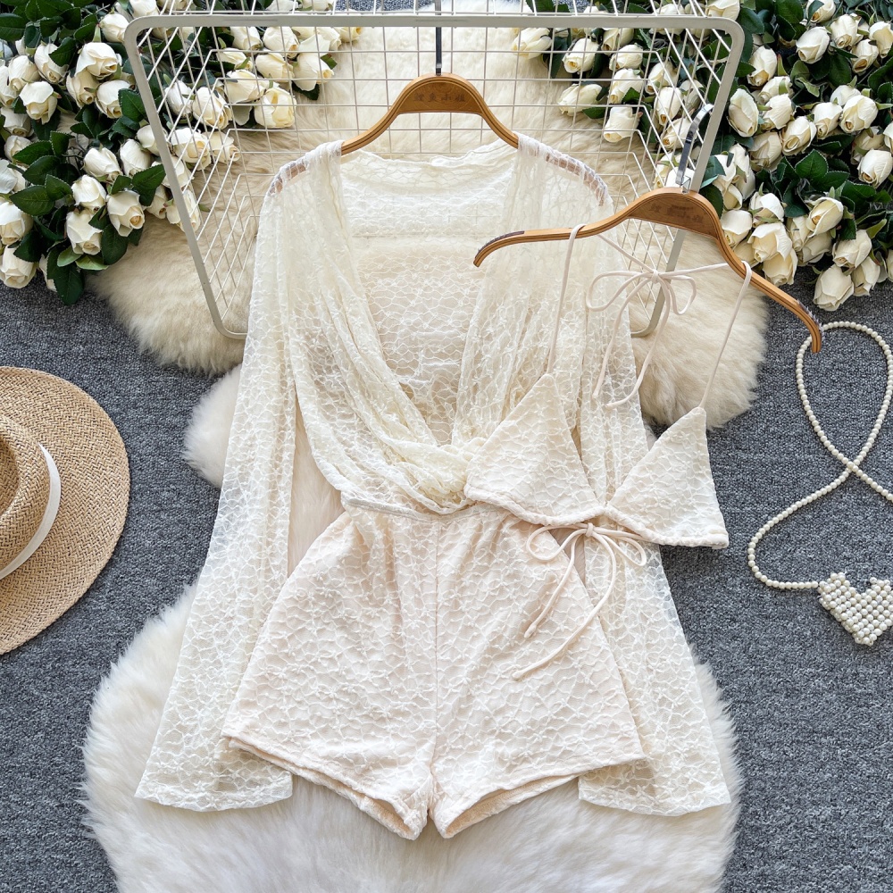 Halter inside the ride jumpsuit splice corset for women