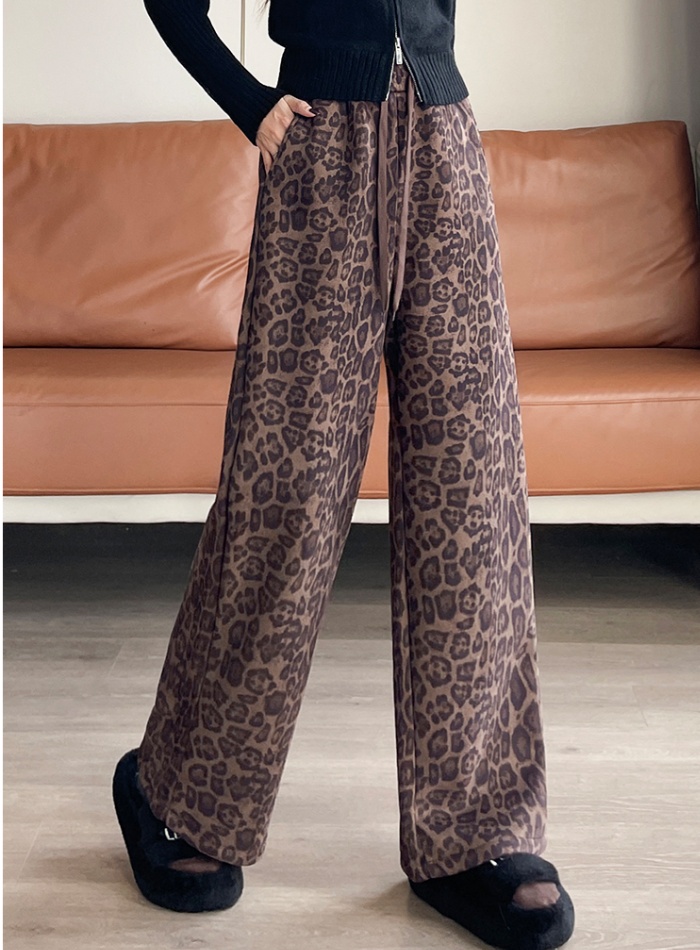 Western style wide leg pants casual pants for women