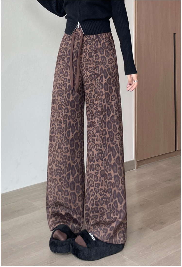 Western style wide leg pants casual pants for women