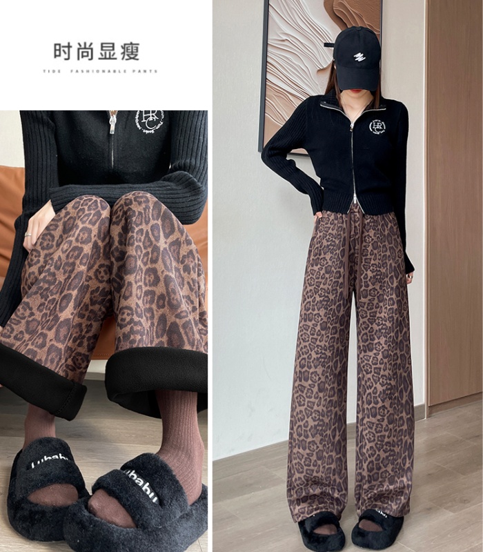 Western style wide leg pants casual pants for women